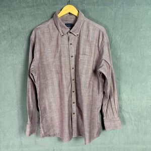 Proper Cloth Mens Button Down Shirt Size 18.5 Burgundy Cotton Career Business